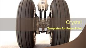  Presentation with wheel - Presentation theme enhanced with airport emergency - airplane wheel background and a tawny brown colored foreground