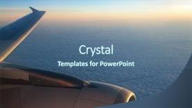  Presentation with airplane - Amazing presentation theme having airplane window view backdrop and a ocean colored foreground