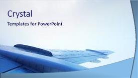  Presentation with aircraft - PPT layouts with airplane wing in the sky background and a sky blue colored foreground