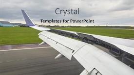  Presentation with slow down - Slide set consisting of airplane-wing-with-flaps background and a light gray colored foreground