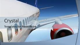  Presentation with airplane engine - Beautiful theme featuring airplane backdrop and a light blue colored foreground