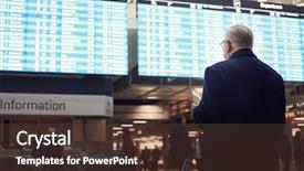  Presentation with airport timetable - Cool new slides with airport - business travel without delay backdrop and a tawny brown colored foreground