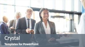  Presentation with departure - Presentation theme enhanced with airport - check-in administrator giving back passport background and a gray colored foreground