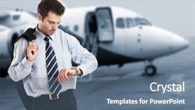  Presentation with shoulder - Presentation theme featuring airport - check my portfolio background and a ocean colored foreground