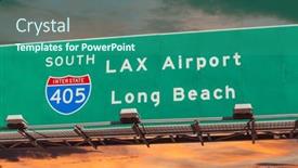  Presentation with interstate freeway - Slide set featuring airport-and-long-beach-overhead background and a ocean colored foreground