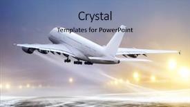  Presentation with white snow - Beautiful theme featuring airport and white plane backdrop and a seafoam green colored foreground