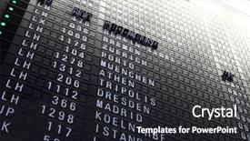  Presentation with airport departure arrival information board - Cool new presentation design with airport arrival board information changing backdrop and a dark gray colored foreground