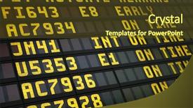  Presentation with airport departure arrival information board - Colorful PPT layouts enhanced with flight information - airport board showing arrivals backdrop and a tawny brown colored foreground