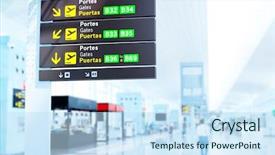  Presentation with departure board - Colorful slides enhanced with airport boards bright white colors backdrop and a sky blue colored foreground