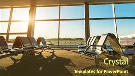  Presentation with bus train - Colorful PPT theme enhanced with airport bus or train station backdrop and a tawny brown colored foreground