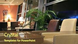  Presentation with airport lounge - Presentation design with airport business class executive lounge background and a tawny brown colored foreground