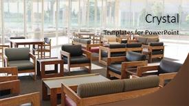  Presentation with area - Theme consisting of airport cafe - empty resting area background and a soft green colored foreground