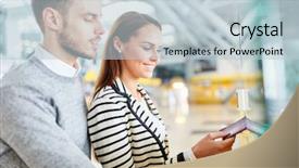  Presentation with departure - Slide set enhanced with airport check in counter background and a lemonade colored foreground