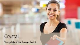  Presentation with passport - Cool new theme with airport check in counter backdrop and a soft green colored foreground