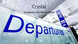  Presentation with departure - Colorful PPT theme enhanced with airport departure and arrival sign backdrop and a light blue colored foreground