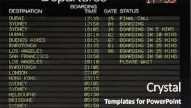  Presentation with departure board - Presentation theme with airport departure board at auckland background and a dark gray colored foreground