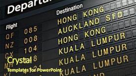  Presentation with departure - Cool new PPT theme with airport departure board backdrop and a tawny brown colored foreground