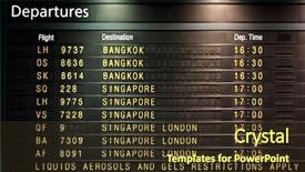  Presentation with departure board - Audience pleasing theme consisting of airport departure board backdrop and a tawny brown colored foreground