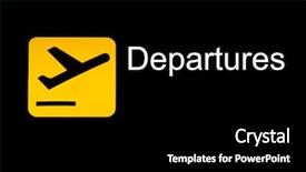  Presentation with departure board - PPT theme enhanced with airport departure sign background and a black colored foreground