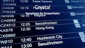  Presentation with departure - PPT theme enhanced with airport departures board background and a  colored foreground