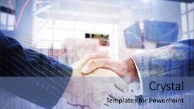  Presentation with business partner people joining hand - Theme consisting of airport development - business people shaking hands background and a  colored foreground