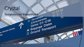  Presentation with directional - Beautiful presentation theme featuring airport directional signs leading passengers backdrop and a  colored foreground