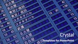  Presentation with airport boarding board - Theme having airport display board with japanese background and a navy blue colored foreground