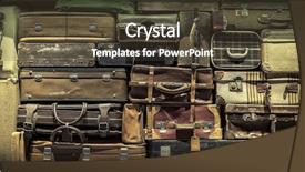  Presentation with bag - Theme enhanced with airport equipment - retro luggages bag background background and a tawny brown colored foreground