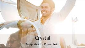  Presentation with pilot - Presentation theme enhanced with airport express - cheerful young man pilot getting background and a  colored foreground