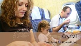  Presentation with iot and plane - Presentation theme consisting of airport express - family in plane 2 background and a coral colored foreground