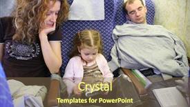  Presentation with iot and plane - Beautiful presentation theme featuring airport express - family in plane backdrop and a  colored foreground