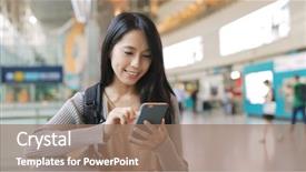  Presentation with black woman at gas station - Amazing PPT layouts having airport express - young woman using cellphone backdrop and a coral colored foreground