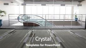  Presentation with award entrance - Beautiful PPT theme featuring airport hotel - entrance and escalator backdrop and a  colored foreground
