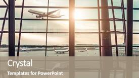  Presentation with airport - Slide deck having airport in beijing background and a coral colored foreground