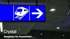  Presentation with infrastructure - Slides with airport infrastructure - train sign at a station background and a  colored foreground