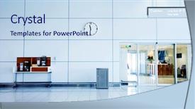  Presentation with airport security - Theme consisting of airport interior with clock phones background and a  colored foreground