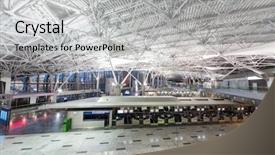  Presentation with infrastructure - Beautiful theme featuring airport interior with infrastructure roof backdrop and a light gray colored foreground