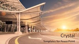  Presentation with freeway - Presentation design enhanced with airport landscape - freeway background and a  colored foreground