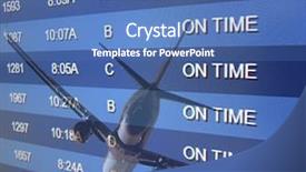  Presentation with airport terminal - Slide deck with airport on time board listing background and a teal colored foreground