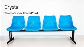  Presentation with bus station - Colorful presentation enhanced with airport or bus station seats backdrop and a white colored foreground