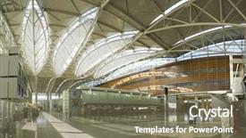  Presentation with airport construction - Beautiful slide deck featuring airport panorama b san francisco backdrop and a violet colored foreground