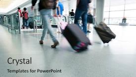  Presentation with sub station - Cool new theme with airport passenger - motion blurred commuters backdrop and a  colored foreground