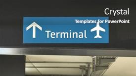  Presentation with airport terminal - Slide deck consisting of airport-passenger-terminal-sign-board and a dark gray colored foreground