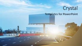  Presentation with law blue sky scales of justice - Cool new PPT theme with airport road under blue sky backdrop and a  colored foreground