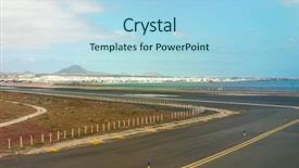  Presentation with airport city - Colorful theme enhanced with airport runaway with view backdrop and a light blue colored foreground