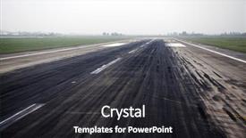  Presentation with airport runway - PPT layouts with airport runway for airplanes background and a dark gray colored foreground