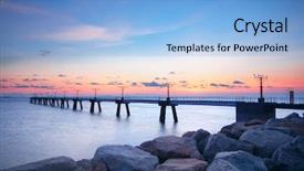  Presentation with airport runway - Beautiful presentation theme featuring airport runway landing light backdrop and a light blue colored foreground