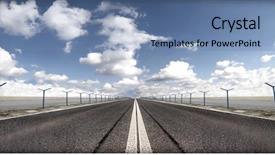  Presentation with airport runway - Audience pleasing presentation theme consisting of airport runway backdrop and a teal colored foreground