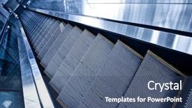  Presentation with trade - Theme featuring airport rush - moving down escalator in trade background and a ocean colored foreground