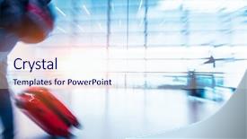  Presentation with rail - Amazing slide set having airport rush - passenger in high speed rail backdrop and a sky blue colored foreground